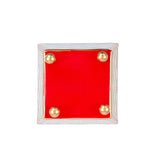 Preppy Plaid Enameled Square Cachepot Planter - Red