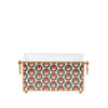 Holly Wreath Bow Enameled Rectangular Cachepot Planter 6x12