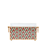 Holly Wreath Bow Enameled Rectangular Cachepot Planter 6x12