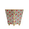 Holly Wreath Bow Enameled Square Cachepot Planter