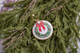 Holly Wreath Bow Ornament (single)