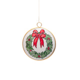 Holly Wreath Bow Ornament (single)
