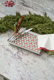 Holly Wreath Bow Enameled Oliver Tray 8x12