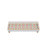 Holly Wreath Bow Enameled Oliver Tray 8x12