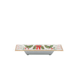 Holly Wreath Bow Enameled Tori Trinket Tray