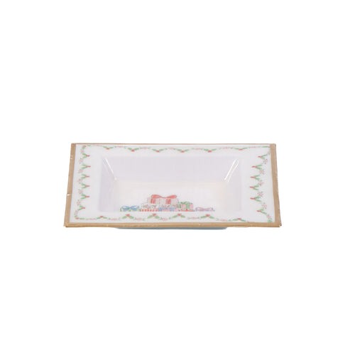 Christmas Gift Stack Enameled Tori Trinket Tray