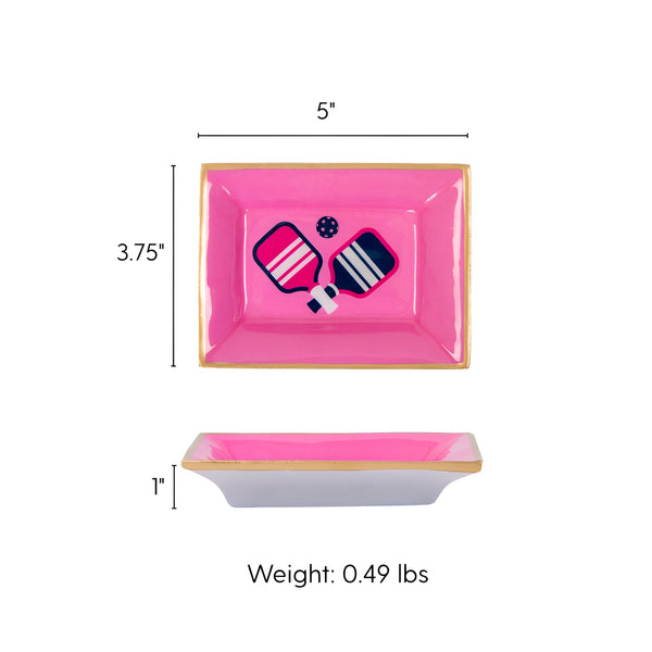 Pickleballs Enameled Landry Tray - Light Pink