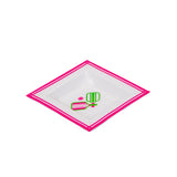 Pickleballs Enameled Tori Trinket Tray - White & Pink