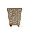 Woven Enameled Square Cachepot Planter - Beige