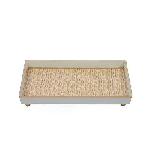 Woven Enameled Oliver Tray 8x12 - Beige