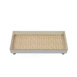 Woven Enameled Oliver Tray 8x12 - Beige