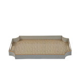 Woven Enameled Jaye Tray - Beige