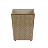 Woven Enameled Square Wastebasket - Beige