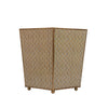 Woven Enameled Square Wastebasket - Beige