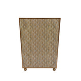 Woven Enameled Square Wastebasket - Beige