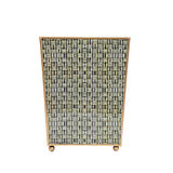 Woven Enameled Square Wastebasket