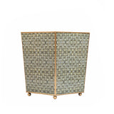 Woven Enameled Square Wastebasket