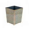 Woven Enameled Square Wastebasket