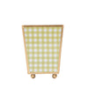 Gingham Enameled Square Cachepot Planter - Hearts of Palm