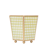 Gingham Enameled Square Cachepot Planter - Hearts of Palm