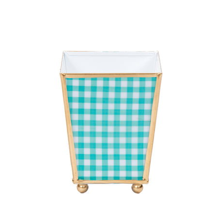 Preppy Plaid Enameled Landry Tray - Light Blue