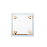 Gingham Enameled Square Cachepot Planter - Mariner