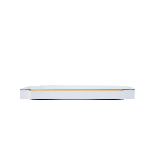 Gingham Enameled Jaye Tray - Mariner