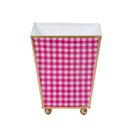 Elsie's Garden Enameled Tulip Wastebasket - Blue & Pink