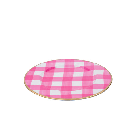 Pickleballs Enameled Tori Trinket Tray - White & Pink