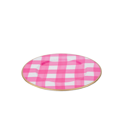 Buffalo Check Enameled Charger (4pk) - Pink