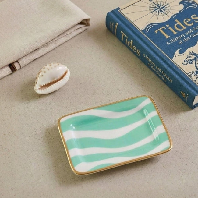 Breakers Enameled Laney Tray - Aqua