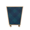 Sussex Plaid Enameled Square Cachepot Planter