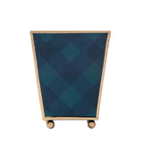 Sussex Plaid Enameled Square Cachepot Planter