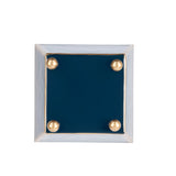 Sussex Plaid Enameled Square Cachepot Planter