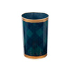 Sussex Plaid Enameled Oval Wastebasket