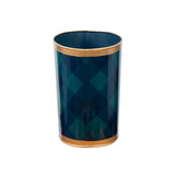 Sussex Plaid Enameled Oval Wastebasket