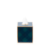 Sussex Plaid Enameled Tissue Box Cover