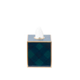 Sussex Plaid Enameled Tissue Box Cover