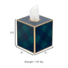 Sussex Plaid Enameled Tissue Box Cover