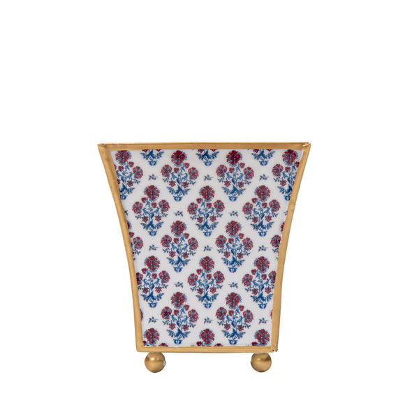 Lucinda Enameled Fluted Rectangle Cachepot