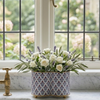 Lucinda Enamel Quatrefoil Cachepot Planter 6x12