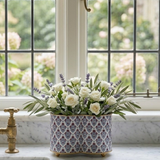 Lucinda Enamel Quatrefoil Cachepot Planter 6x12