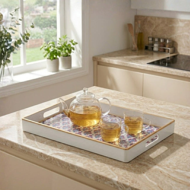 Lucinda Enameled Rectangular Tray 10x15 - Multi-Color