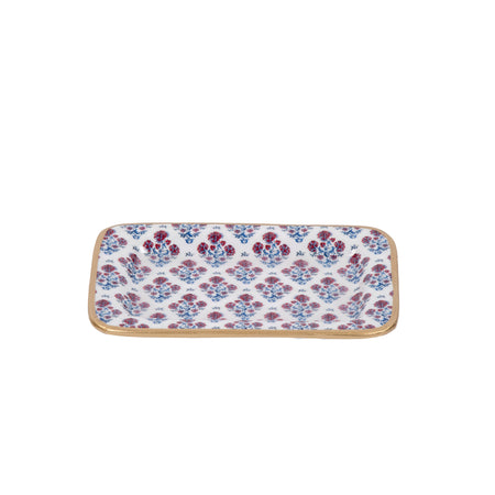 Pickleballs Enameled Tori Trinket Tray - White & Pink