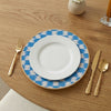 Checkered Ikat Enameled Charger (4pk) - Light Blue