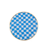 Checkered Ikat Enameled Charger (4pk) - Light Blue