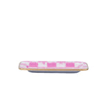 Checkered Ikat Enameled Laney Tray - Pink