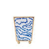 Heatwave Enameled Square Cachepot Planter - Cobalt Blue