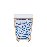 Heatwave Enameled Square Cachepot Planter - Cobalt Blue