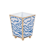 Heatwave Enameled Square Cachepot Planter - Cobalt Blue